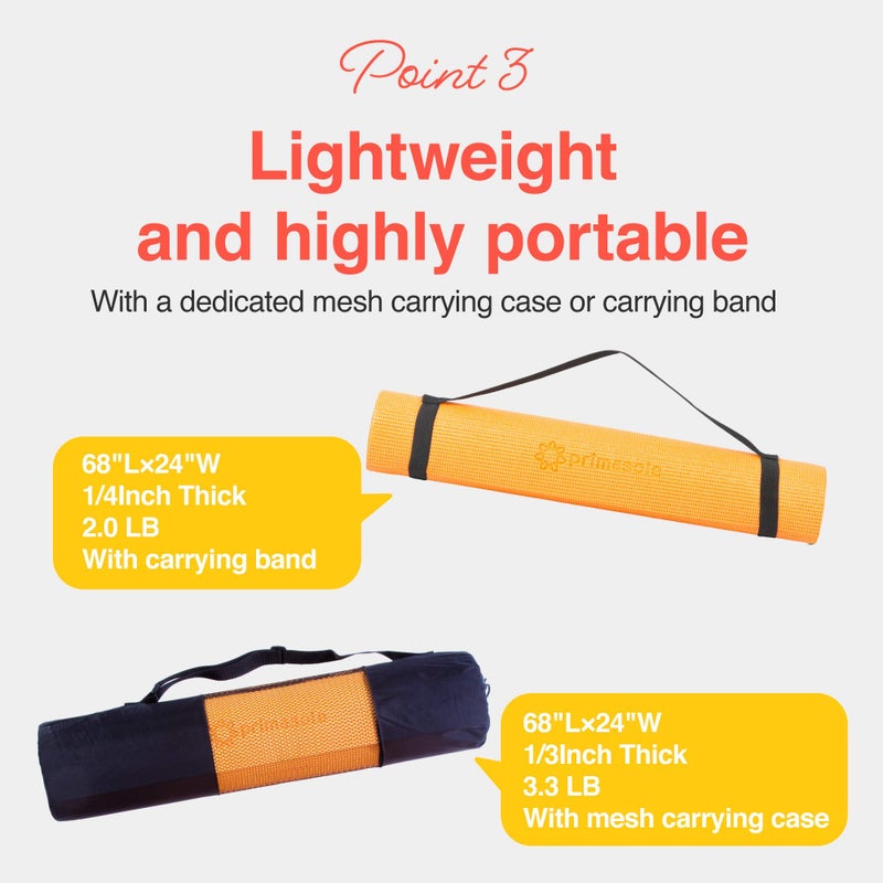 Primasole Yoga Mat with Carry Strap for Yoga Pilates Fitness and Floor Workout at Home and Gym 1/3 thick (Azlea Pink Color) PSS91NH046A - Image 4